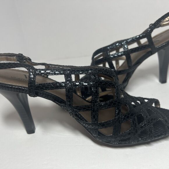 Worthington Women’s Black Faux Leather Slingback Shoes 3” Heels Sz 7 - Picture 8 of 11